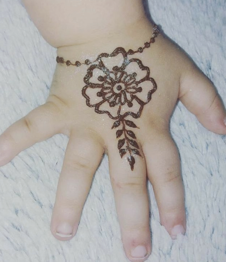 simple baby mehndi design for girl