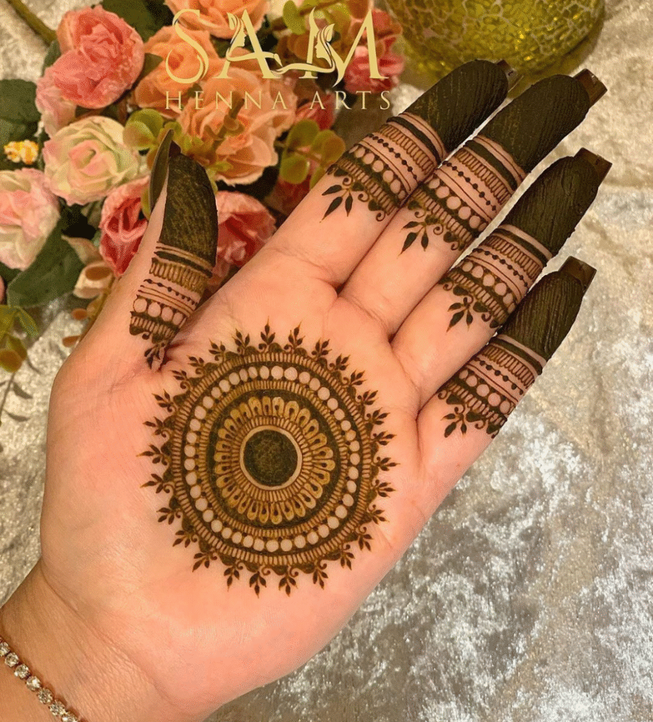 traditional mehndi for palm