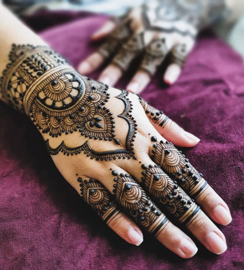 back hand bride sister mehndi design