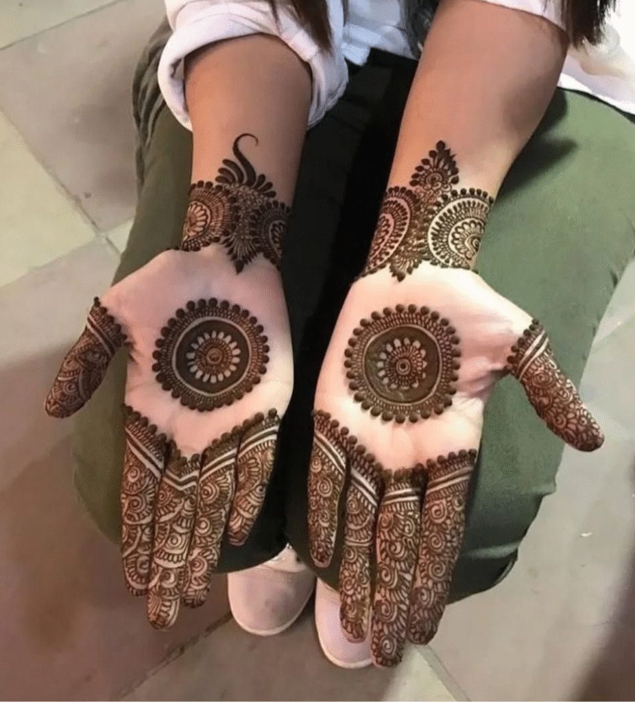 front mehndi design for sisters
