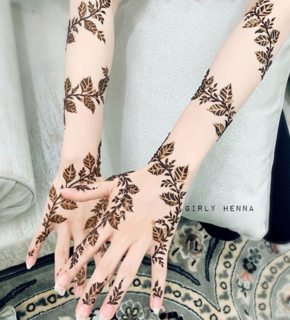 Botanical Leaves Mehndi Design