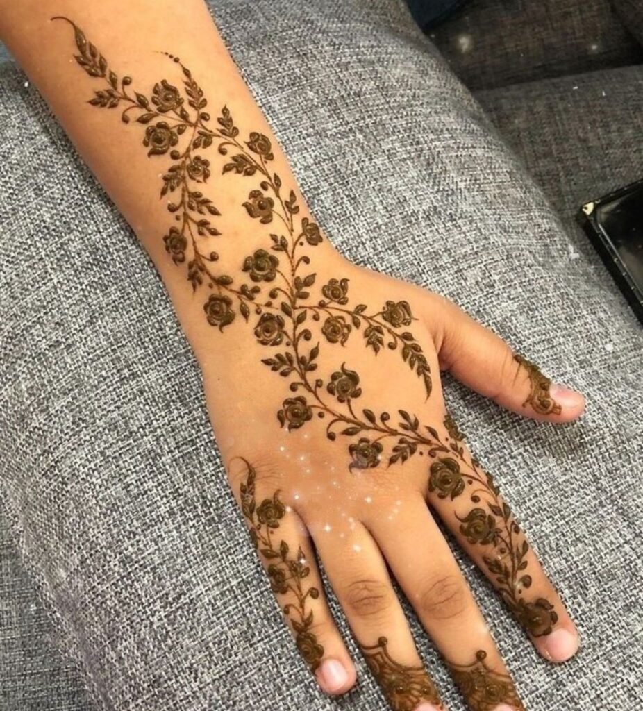  Tiny Floral Patterns Mehndi Design

