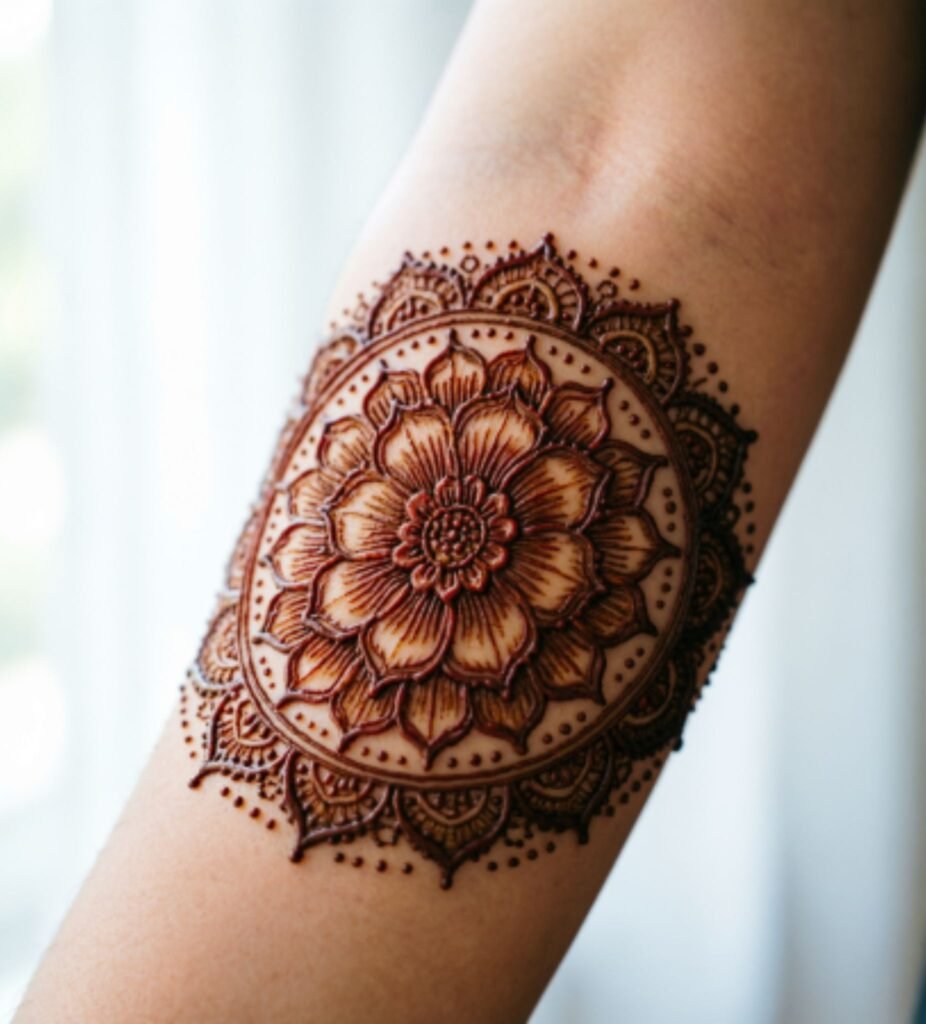 Elegant Mandala Art on the Arm Center
