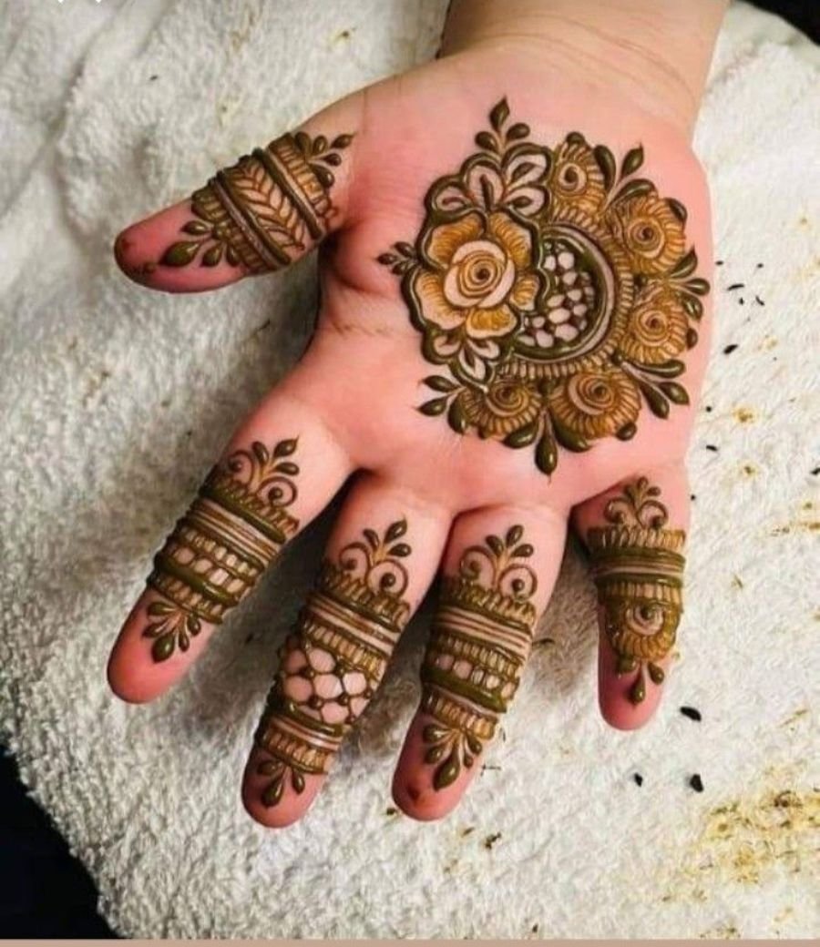 kid afghani mehndi design