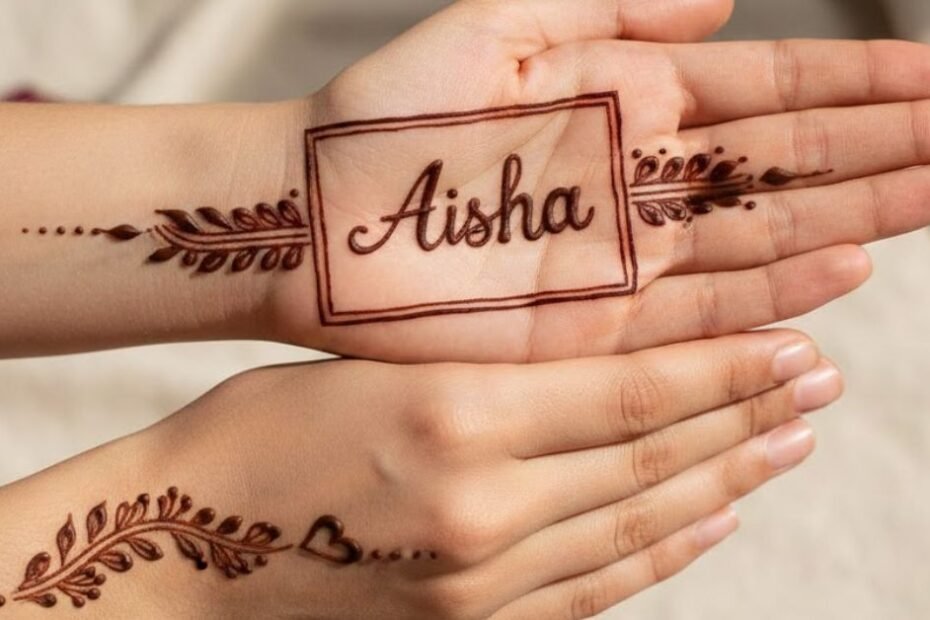 Simple Mehndi Design with Name