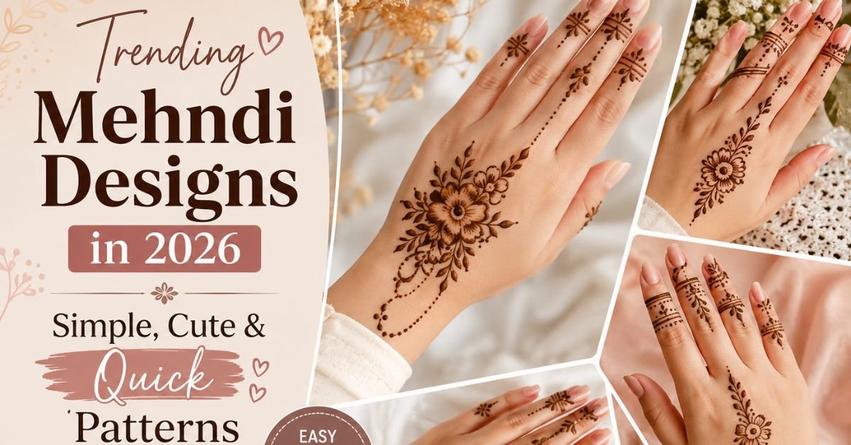Trending Mehndi Patterns for Girls Cute, Simple, and Elegant Looks