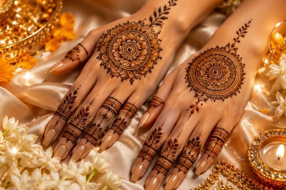 Simple Circle and Tikki Mehndi Designs for Festivals